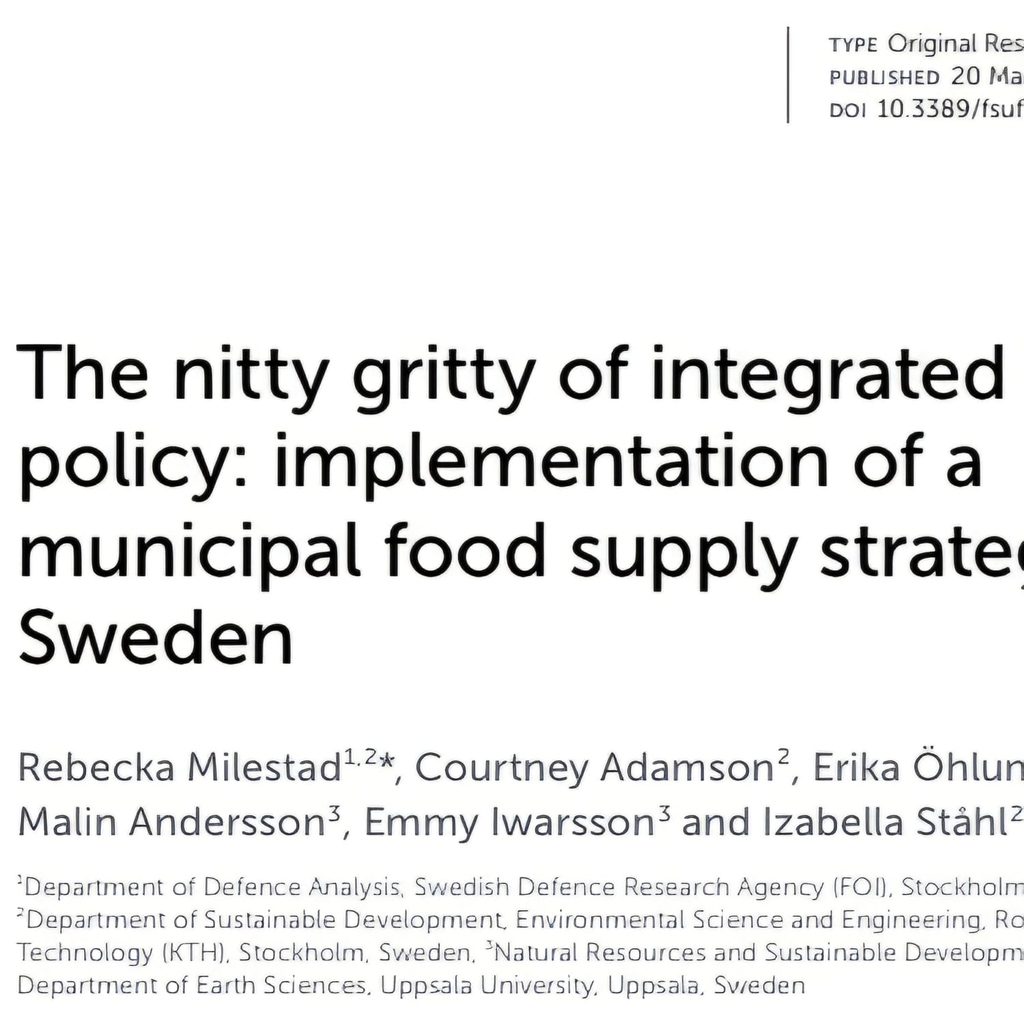 Article: The nitty gritty of integrated food policy